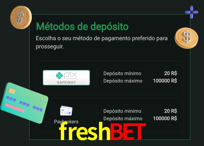 O cassino freshbet oferece uma grande variedade de métodos de pagamento